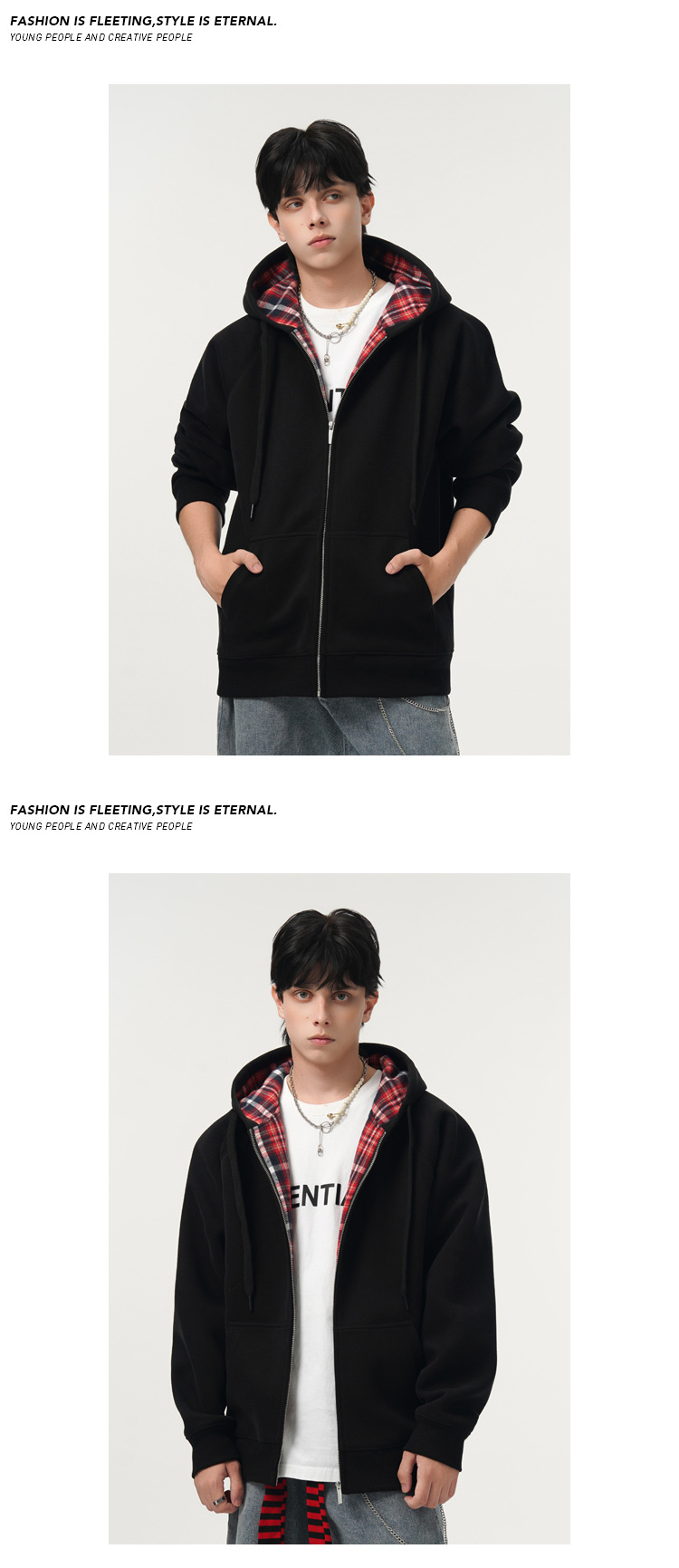 Schwerer Oversize Kapuzenpullover Mit Blumenmuster Für Paare_voghion.com
