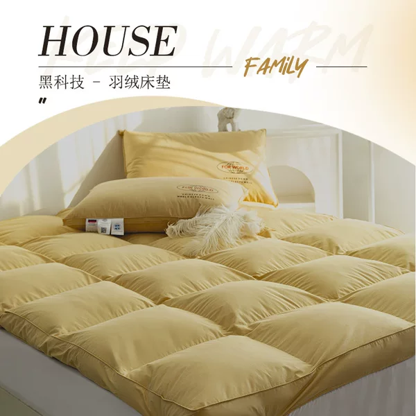 White goose down mattress, feather cushion, thickened and warm, five-star hotel mattress pad, student dormitory down duvet