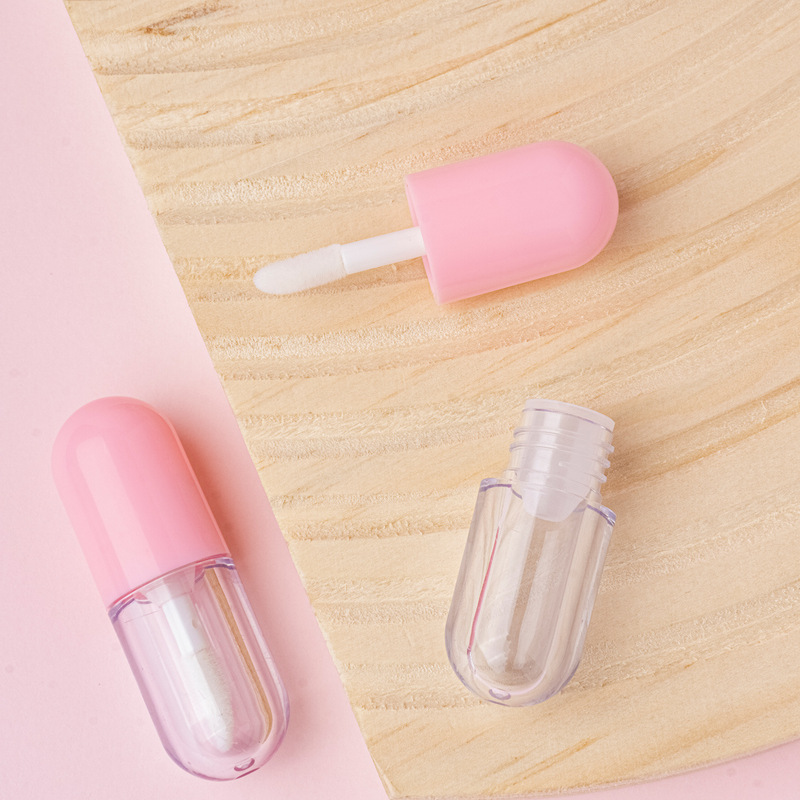 現物円形ミニ透明カプセル唇釉薬管空管プラスチック唇彩管包材唇蜜瓶口紅管|undefined