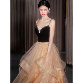 晚礼服女2026新款夏季宴会年会生日连衣裙新娘结婚订婚敬酒服优雅