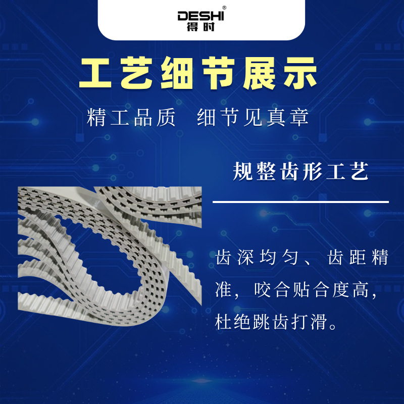 De Shi polyurethane synchronous belt seamless transmission belt S3M-144-10