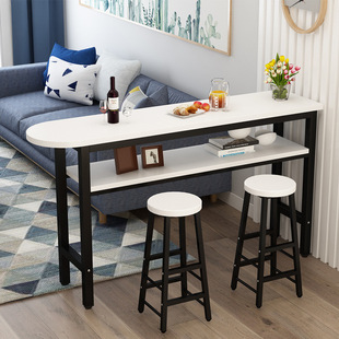 High-Legged Partition Living Room Bar Table Home Simple Modern Table Dining Table and Chairs Coffee Small Wall Semi-Circle Double Layer Slender