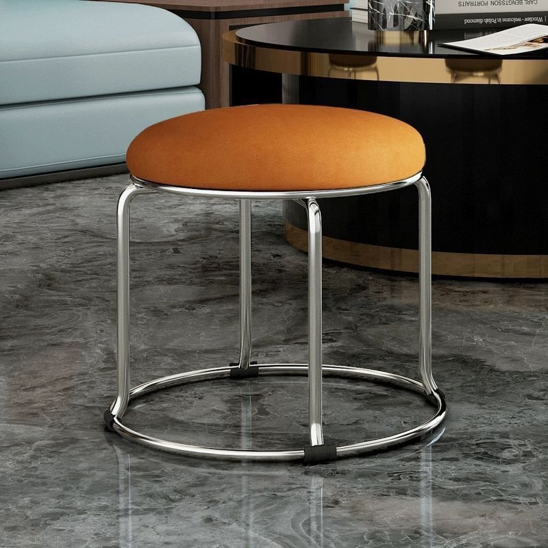 Low stool 32 high thick solid steel orange technical cloth