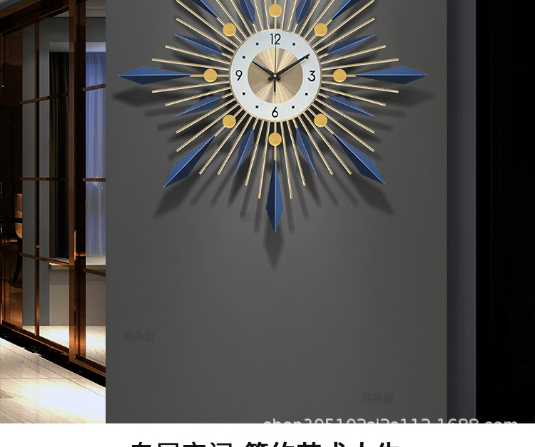 钟表挂钟客厅家用钟饰时尚大气静音时钟挂墙现代餐厅创意轻奢挂表-阿里巴巴