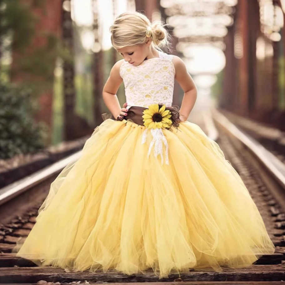 AliExpress, Europa y América, niña, niña de las flores, vestido de novia, vestido, tirantes, tirantes, tirantes, vestido de princesa, espectáculo infantil, falda tutú