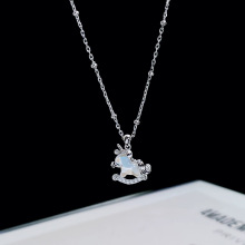 卡娜米娜独角兽项链女2025新款可爱卡通时尚钛钢不掉色锁骨链批发