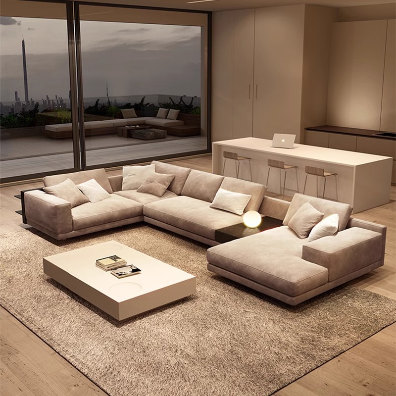 Italiano minimalista Mondrian sofá de tela simple grande y pequeño apartamento sala de estar sofá diseñador concubina combinación