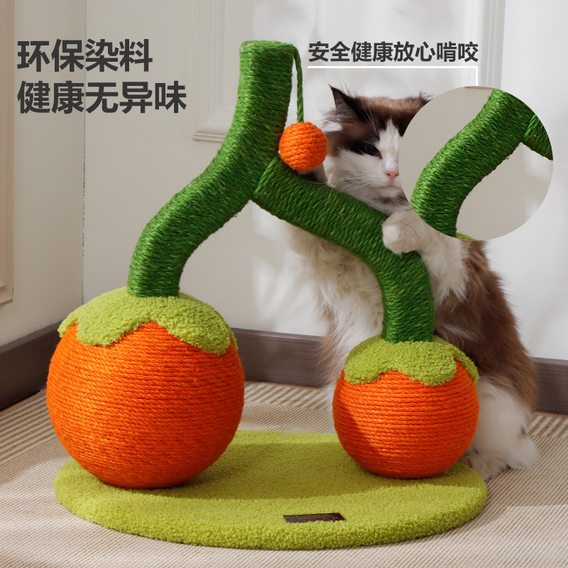 Estante para gatos con bola de sisal, tabla de agarre para gatos integrada, sin migajas, guarida para gatos, sin tierra, columna de agarre, plataforma de salto para gatos, suministros para mascotas