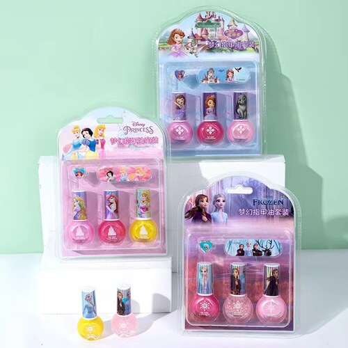 Disney Frozen Elsa Princess Water-based Peel-off Nail Polish Set Toy for Children and Little Girls