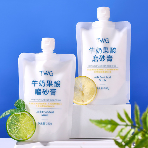 TWG Milk Fruit Acid Body Scrub Nourishes Skin, Hydrates, Cleanses