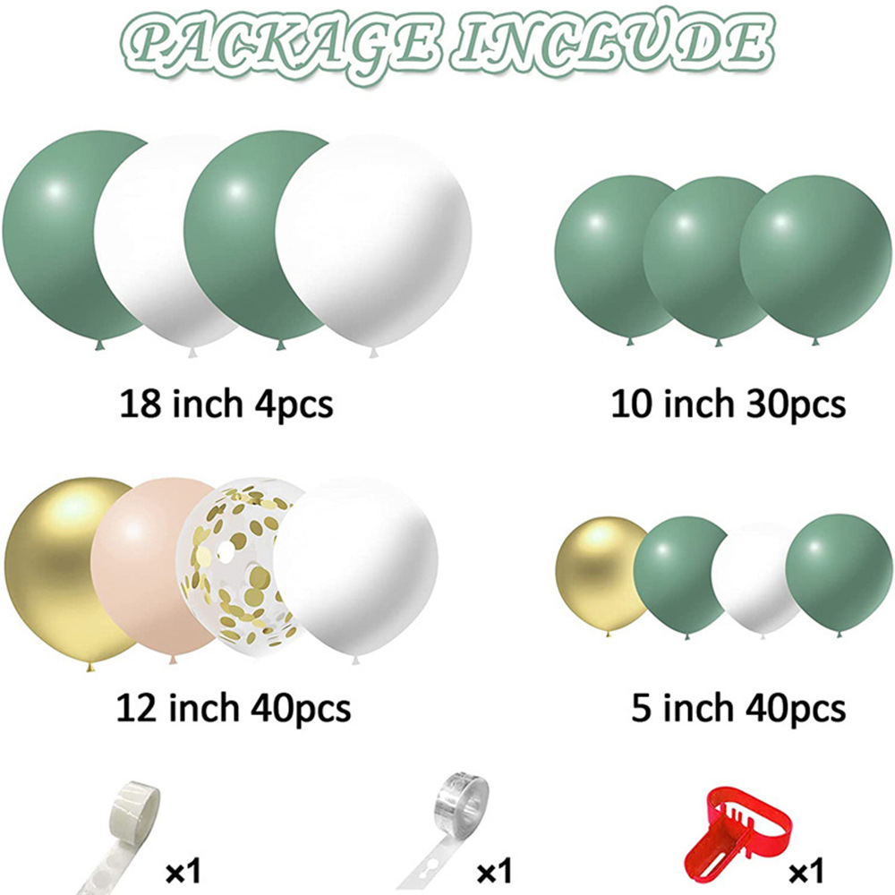 Amazon 18inch Bean Green Avocado Balloon Chain Set Birthday Party Wedding Decoration Balloons Green Latex