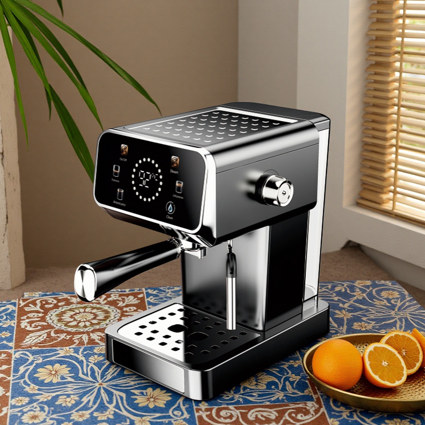 New Italian Coffee Machine Small Household Steam High-Pressure Pump Extraction Color Screen Intelligent Custom Logo Exclusively for Cross-Border