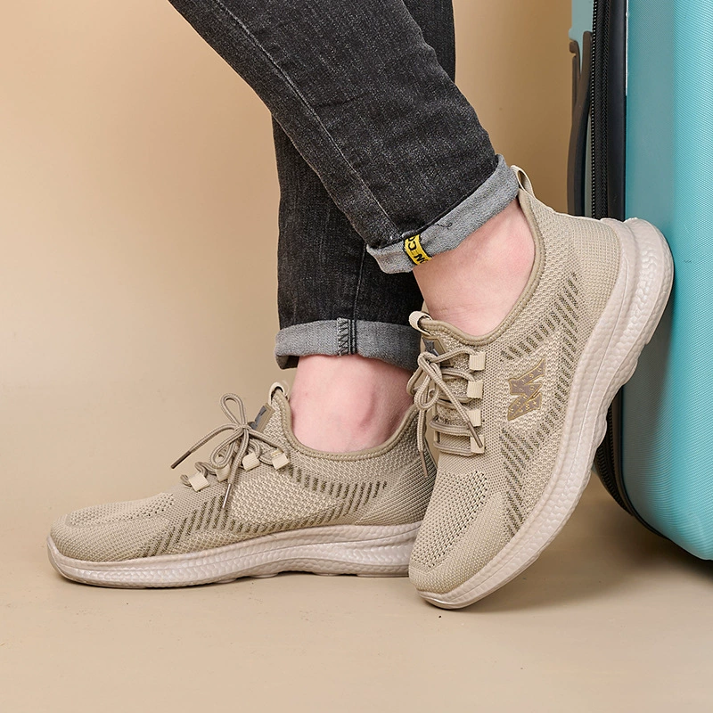 Трансграничные весенне-летние новые летающие тканые туфли, дышащая удобная повседневная обувь с мягким дном, модные подходящие для пар модели кроссовок оптом