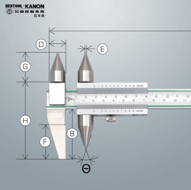 日本中村KANON孔距卡尺RM精度0.05mm读取内外径