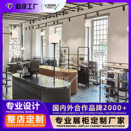 威墩整店定制3D设计服装店不锈钢电镀展示架中岛展示柜收纳中岛柜