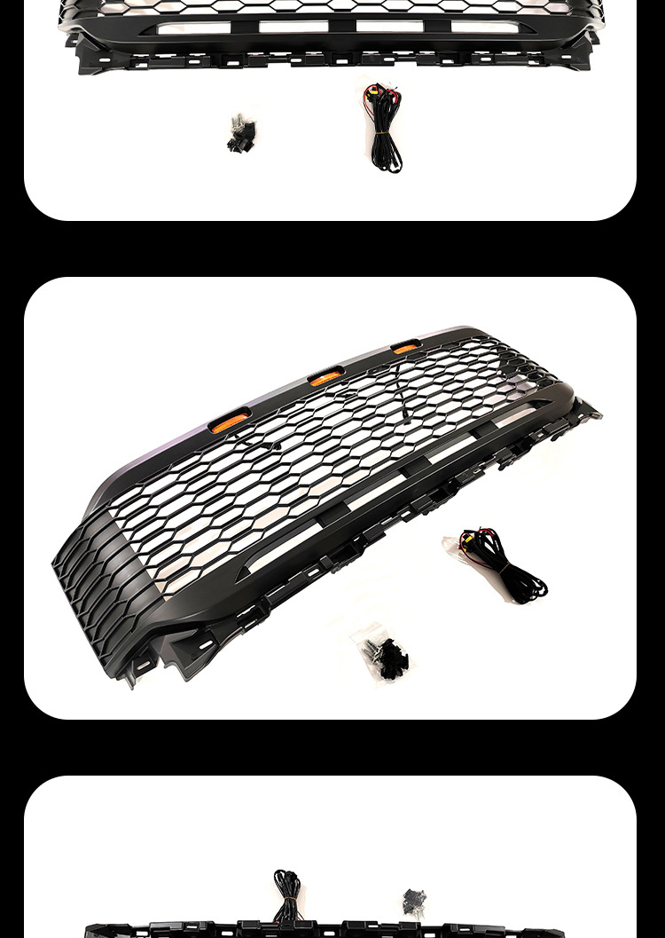 Suitable for 21-IN Ford F150 to Raptor grid FORD F150 with lights LED front grille dumb black grid