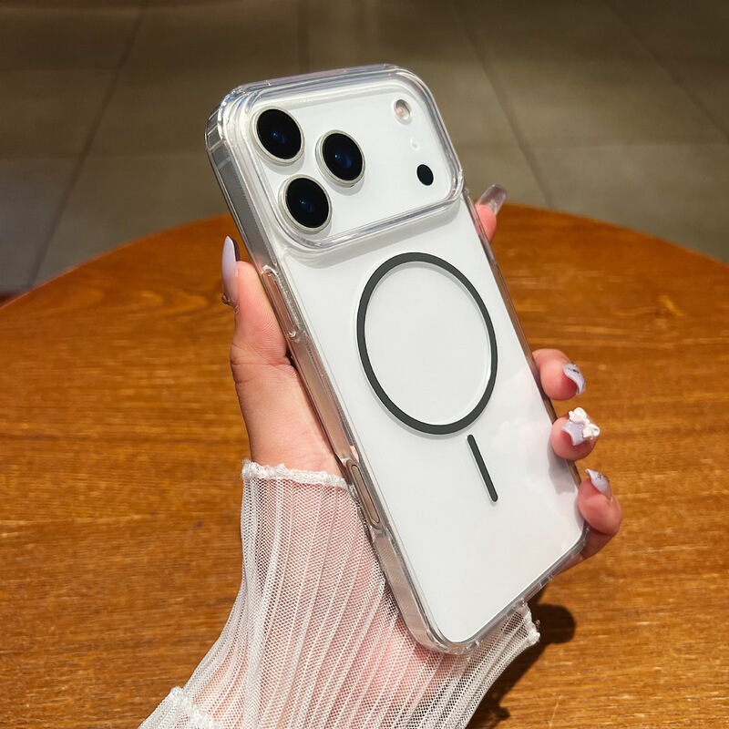 新款iPhone17PROMAX高透亚克力磁吸手机壳适用苹果16防摔保护套15|undefined