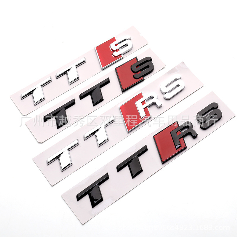 (2개) TTRS 및 TTS 뒷편지 자동차 마크 수정 광고 스포츠 에디션 럭셔리카 로고 성격 3D 스테레오 TT 플라스틱 편지 스티커
