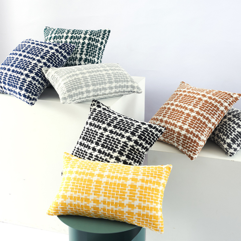 A two-color woven throw pillow cover without stuffing, sofa cushion cover sample room bed cushion cover, one piece for drop shipping.