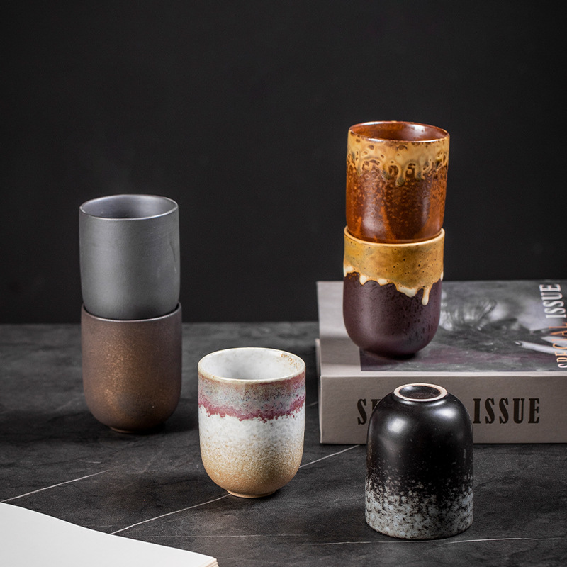 Classic retro ceramic kiln change Cup cross-border ceramic espresso cup coffee table desk home ceramic master Cup