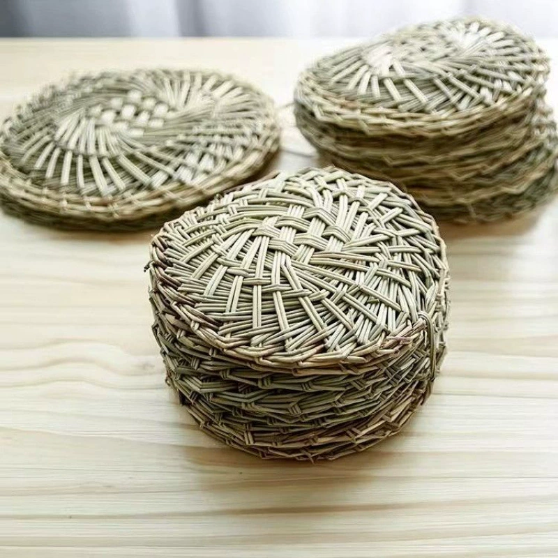 Оптовая продажа паровые булочки сосновые иголки соломенные коврики круглая ручная плетеная паровая коврика булочка паровая булочка Xiaolongbao коврик клетка ящик клецки пельмени