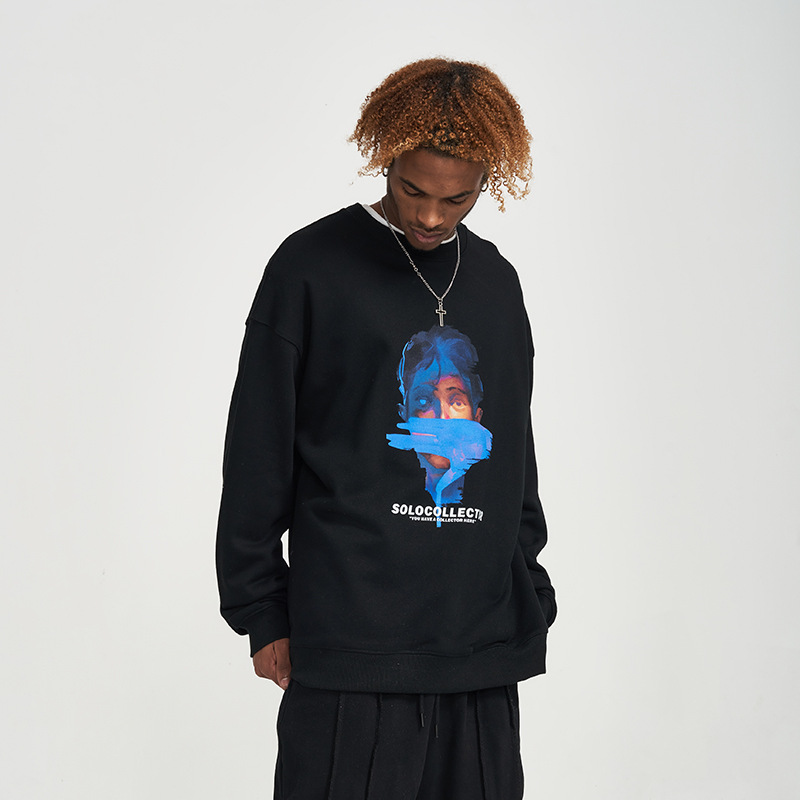 Men's spring new trends Brand sweater trends Couple model loose crew neck T-shirt Casual top men's wear_voghion.com