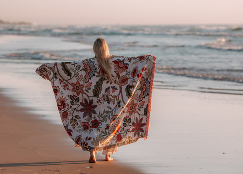 Foreign Trade Vanlife American Style Sofa Blanket Beach Towel Outdoor RV Throw Blanket Flower Amazon