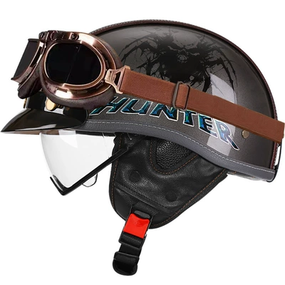 Motosiklet kaskı (dəbilqə) — Helmet for Men and Women Summer - bright-gray-demon-hunter-transparent-bronze-mirror-m