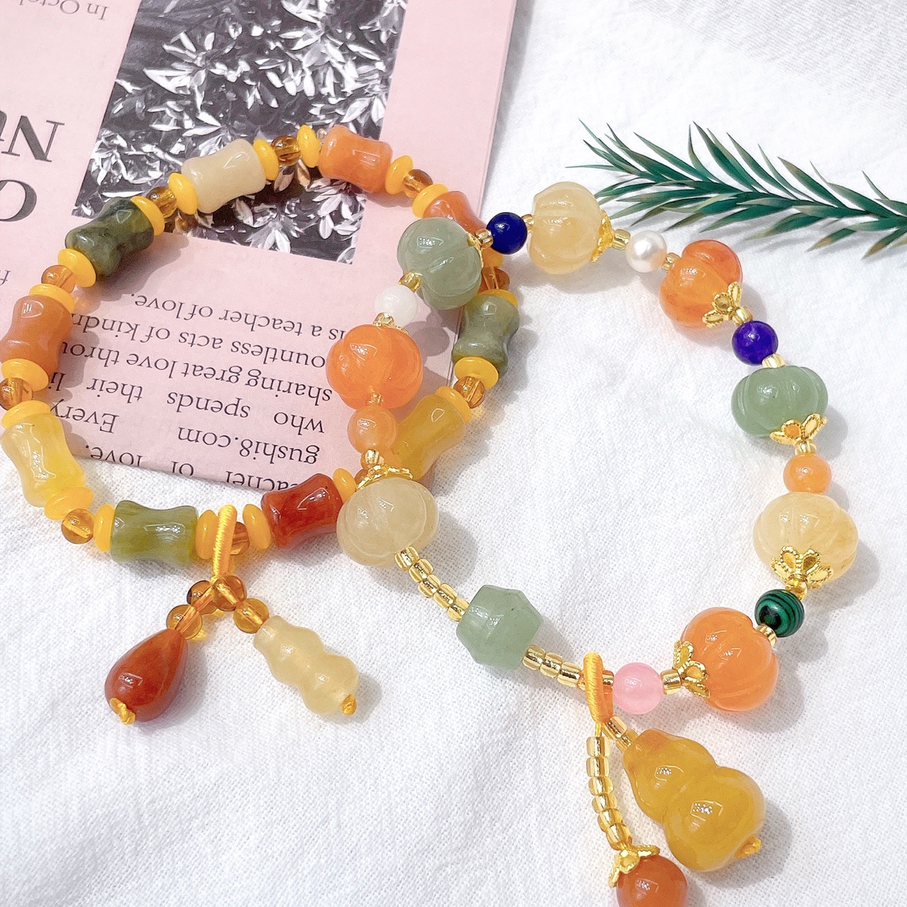 55g Weight Ethnic Style Geometric Jinsi Jade Beaded Bracelets