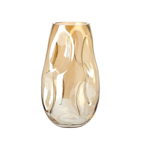 Internet celebrity irregular shaped colored glass vase Nordic ins style flower arrangement vase model room home decoration