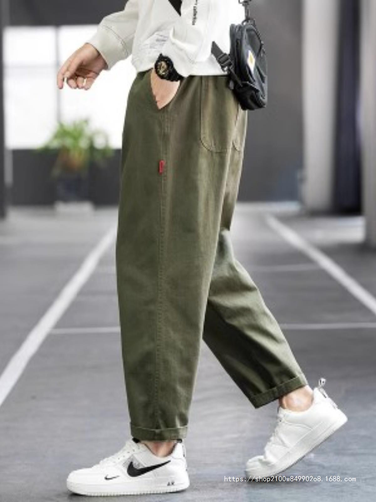 Japanese retro green men's demi-season autumn nurse uniform