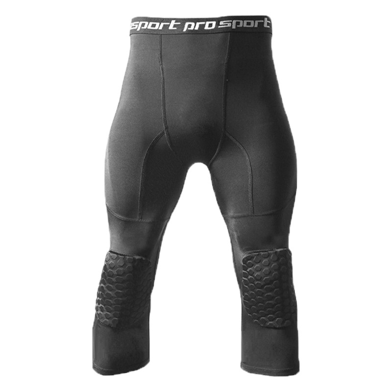 Fábrica al por mayor rodillera recortada pantalones anticolisión rodillera integrada profesional deportes al aire libre equipo de protección medias de los hombres