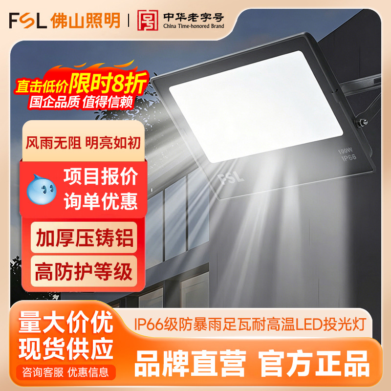 FSL Foshan iluminación LED al aire libre impermeable Luz de inundación proyector sitio de construcción patio Taller de alta potencia