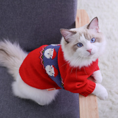 Pet Clothes Cat Christmas Sweater Small Dog Winter Warm Autumn and Winter Pet Clothes 2023 New Style