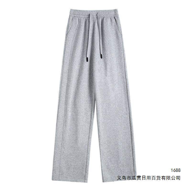 春秋季新款运动裤女时尚高腰直筒卫裤休闲运动简约通勤香蕉阔腿裤