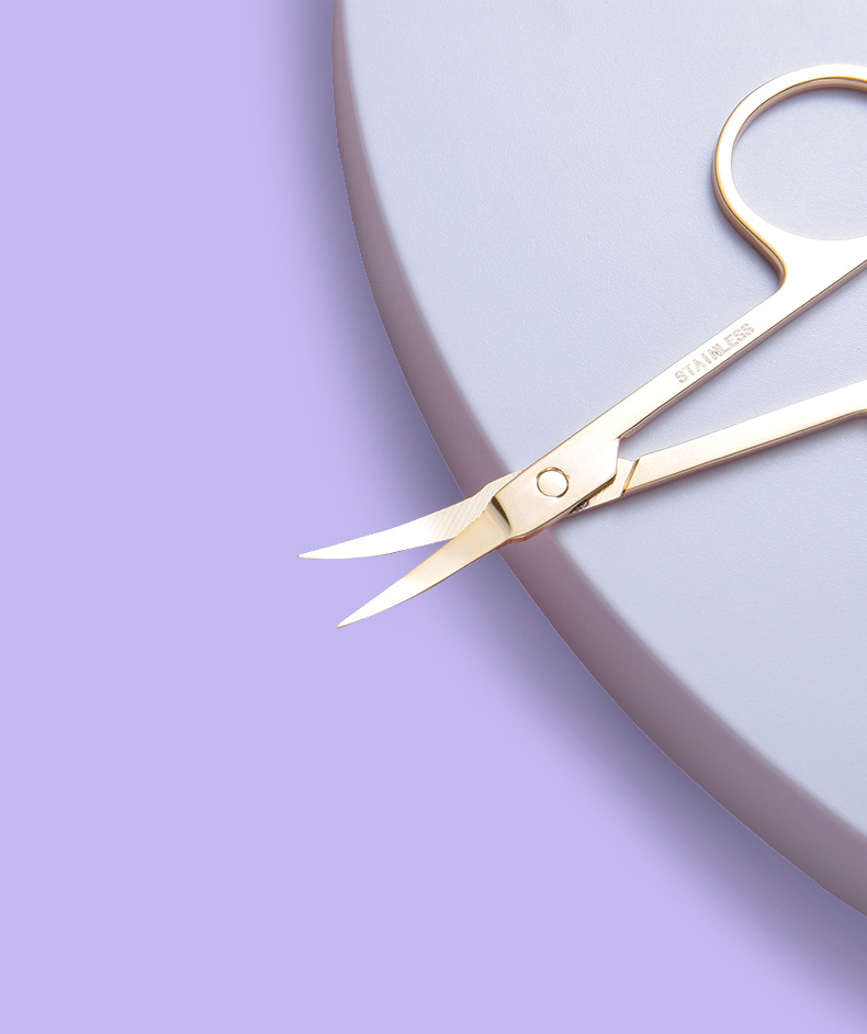 LMLTOP stainless steel curved blade Eyebrow scissors Pointed tip Eyebrow shaping scissors Eyebrow Scissors Beauty scissors A0424 undefined