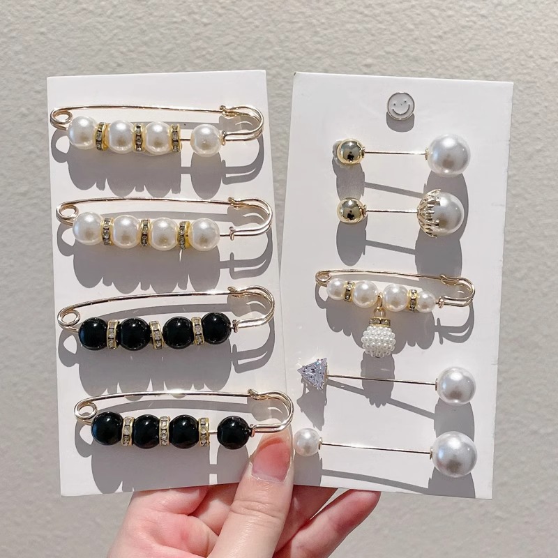 Falda con hebilla de cintura de perlas, circunferencia de cintura grande, cambio de artefacto, hebilla anti-luz, ropa, broche de diseño fijo