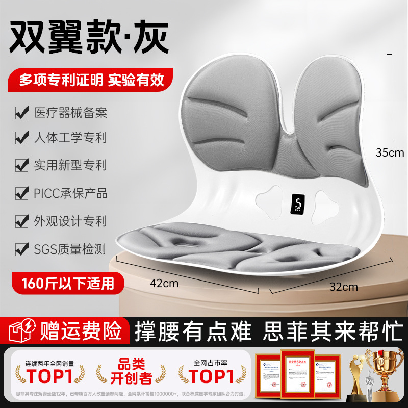 2025 업그레이드된 더블윙 허리보호대 - 어드밴스드 그레이 [17세 이내]