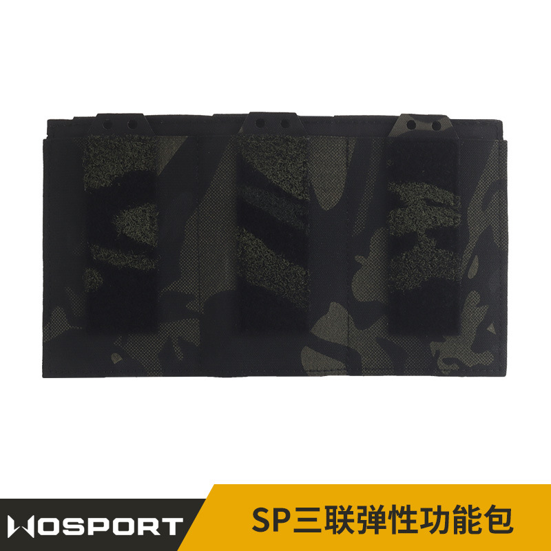 Wosport Camouflage 5.56 Sp Triple Elastic Storage Bag m System with Elastic Handle and Velcro Combination