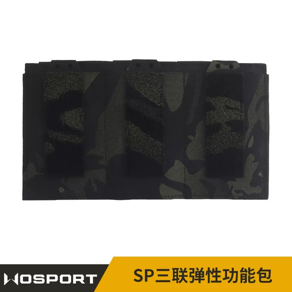 Wosport Camouflage 5.56 Sp Triple Elastic Storage Bag m System with Elastic Handle and Velcro Combination