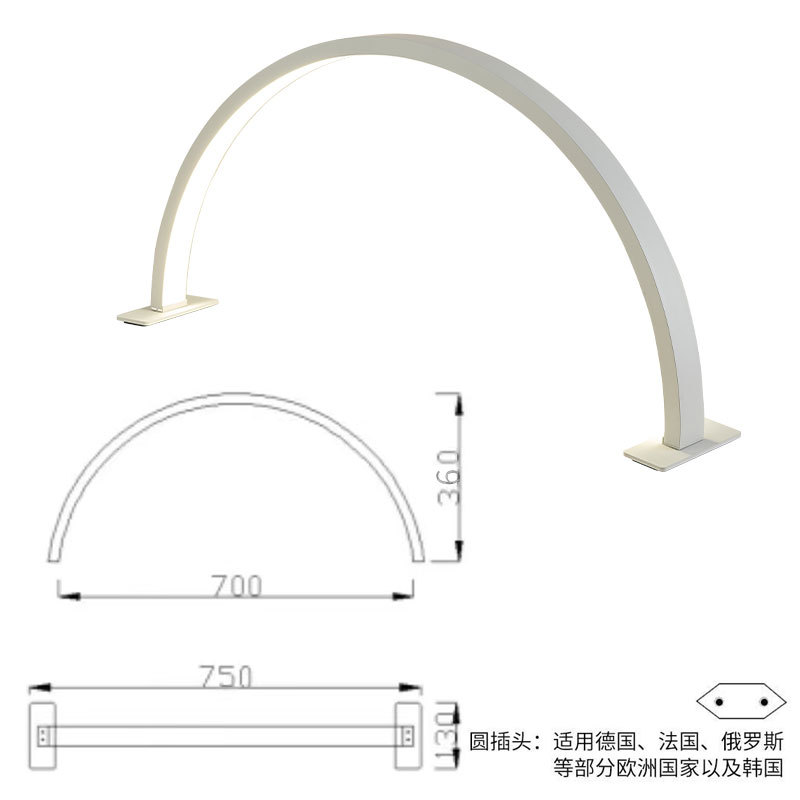 Nuevo medio mes de manicura lámpara LED protector de ojos manicura pestañas bordado lámpara de brillo de salón de belleza especial lámpara de horneado lámpara transfronteriza