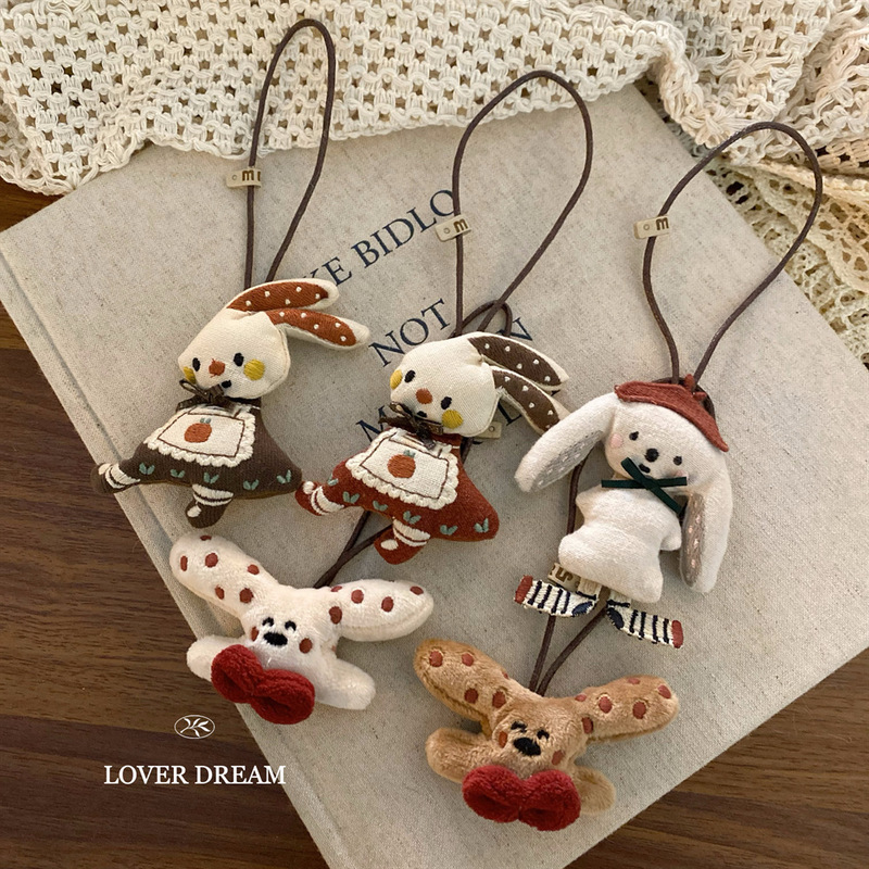 Korean Ins2026 Christmas and New Year Cartoon Doll Pendant, Cute Girl Keychain, Versatile Bag Accessory for Women