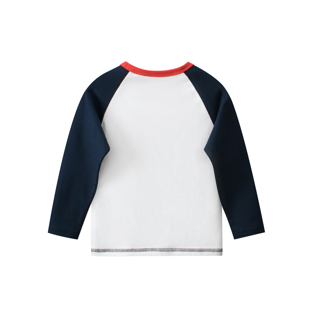 27kids ropa infantil europea y americana otoño 2024 camiseta de manga larga para niños camisa de fondo ropa de bebé para hombres