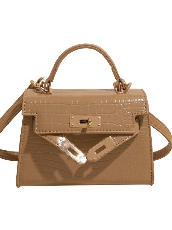 Bolso cuadrado pequeño portátil de alta gama para mujer 2025 nuevo patrón de cocodrilo platino Kelly bolso bandolera de moda