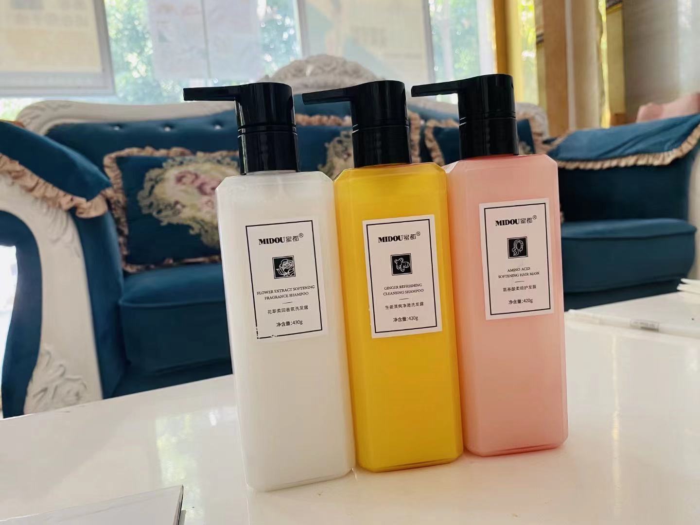 Honey Honey Weishang's official-line pomegranate body wash, shampoo, and hair conditioner—plus ginger-infused shampoo—for wholesale bulk purchases