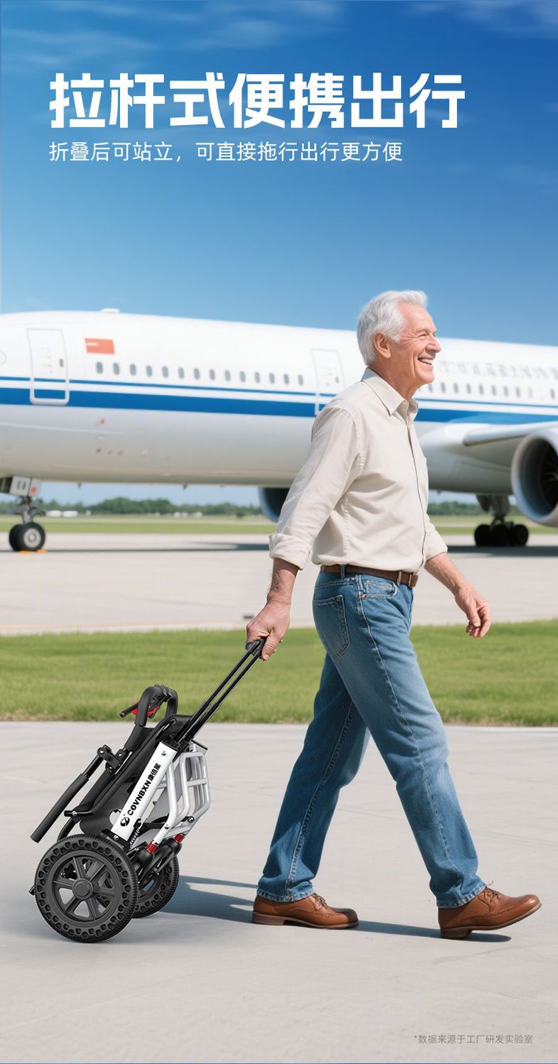 Lightweight Foldable Wheelchair Manual with Shopping Basket