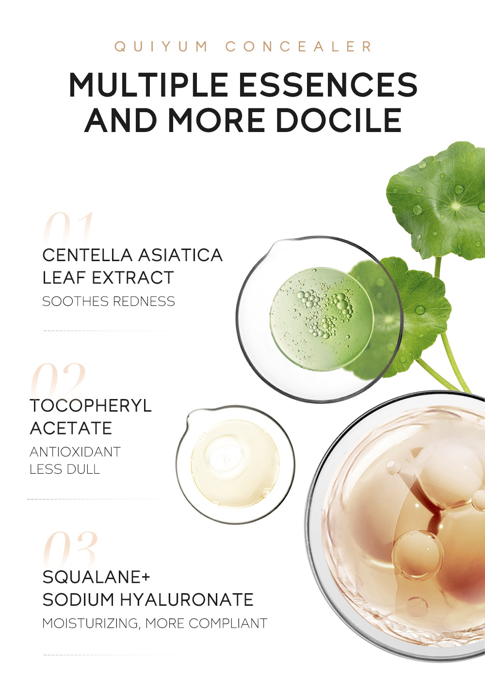 Cross-border QUIYUM Three-color Concealer 8g for contouring, covering blemishes and enhancing skin tone. Factory in stock for wholesale undefined