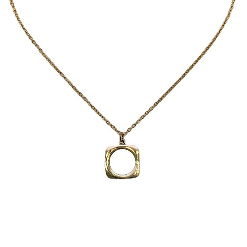  new trendy light luxury niche titanium steel square tag necklace women's clavicle chain temperament internet celebrity jewelry high-end