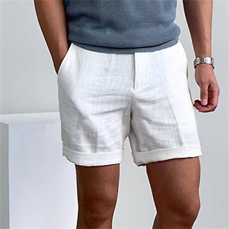 Shorts Pants Length Men's Solid Color Casual Sports Regular Fit Men's Bottoms