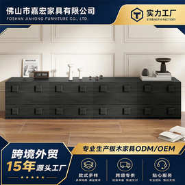 黑色侘寂风电视柜现代简约收纳柜意式轻奢客厅家用小户型储物柜